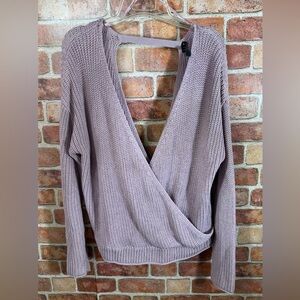 EUC Moon and Madison Lavender Wrap Knit Sweater sz M